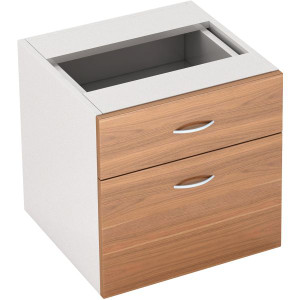 OM Premiere 2 Drawer Fixed Pedestal 464W x 400D x 450mmH Virginia Walnut and White