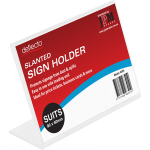 DEFLECTO BUSINESS PLACE CARD HOLDER SLANTED 90mm W x 60mm H x 33mm D