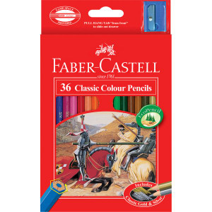 Faber-Castell Classic Colour Pencils Assorted Pack of 36 (inc. Sharpener)