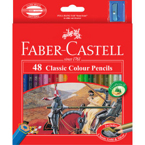 Faber-Castell Classic Colour Pencils Assorted Pack of 48 (inc. Sharpener)