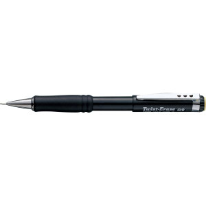 Pentel QE519 Twist-Erase Mechanical Pencil 0.9mm Lead Black Barrel, Each