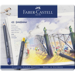 Faber-Castell Goldfaber Colour Pencils, Assorted Tin of 48
