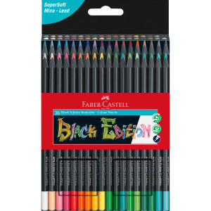Faber-Castell Black Edition - Eco Colouring Pencils, Pack of 36