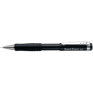 Pentel QE515 Twist-Erase Mechanical Pencil 0.5mm Lead Black Barrel, Box of 12