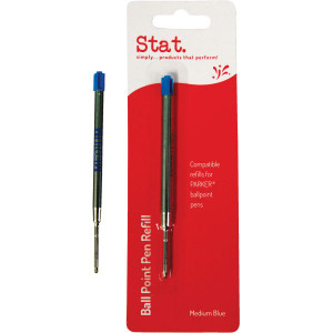 Stat Ballpoint Pen Refill Parker Compatible Medium Pack of 10 Blue