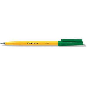 Staedtler Ballpoint Pen Stick 430 Fine - Green, Box of 10