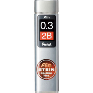 Pentel C273 Ain Stein Lead Refill 0.3mm 2B Grade Tube of 15, Each