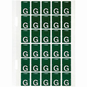 Avery Alphabet Coding Label G Top Tab 20x30mm D Green Pack of 150
