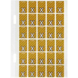 Avery Alphabet Coding Label X Top Tab 20x30mm Mustard Pack of 150