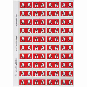 AVERY ALPHABET CODING LABEL A SIDE TAB 25X42MM RED PACK
