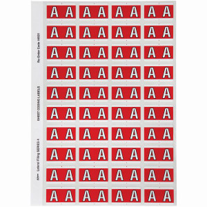 AVERY ALPHABET CODING LABEL A SIDE TAB 25X42MM RED Pack of 240