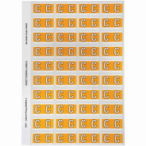 AVERY ALPHABET CODING LABEL C SIDE TAB 25X42MM YELLOW PACK