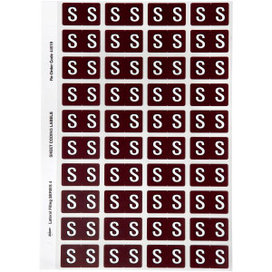Avery Alphabet Coding Label S Side Tab 25x42mm Brown Pack of 240