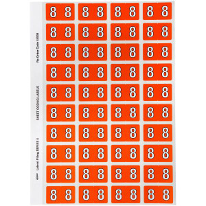 Avery Numeric Coding Label 8 Side Tab 25x42mm Orange Pack of 240