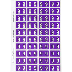 AVERY NUMERIC CODING LABEL 9 Side Tab 25x42mm Purple 44537