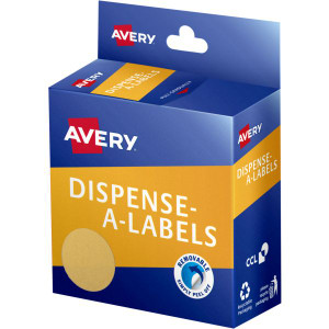 Avery Dispenser Label 24mm Kraft Brown Pack of 400