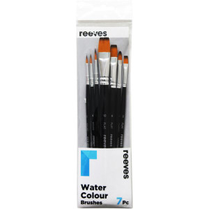 Reeves Watercolour Brushes Short Handle Set of 7