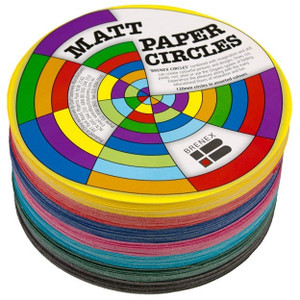 Brenex Matte Circles 120mm Diameter Double Sided Assorted, Pack of 500 Sheets (80155)