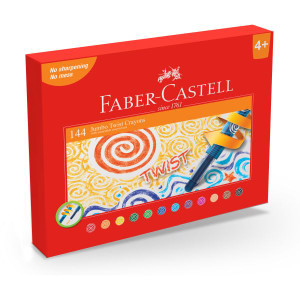 Faber-Castell Jumbo Twist Wax Crayons, Assorted Pack of 144 (inc. 12 Colours)