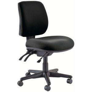 BURO ROMA OFFICE CHAIR MID BACK 3-LEVER JETT FABRIC BLACK NO ARMS