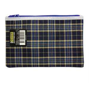 Tartan Polyester Pencil Case Reinforced Ends 23 x 15 cm 1 Zip
