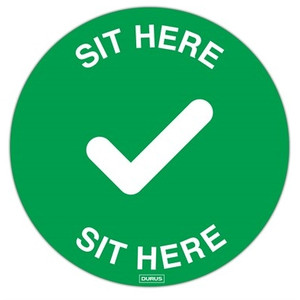 Durus Chair Adhesive Sit Here 200mm Green & White