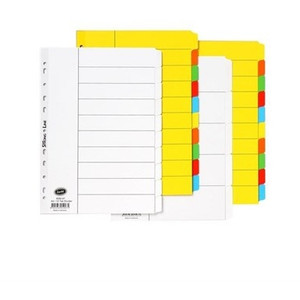 Bantex Dividers Bright Manilla A4 10 Tabs Assorted Colours