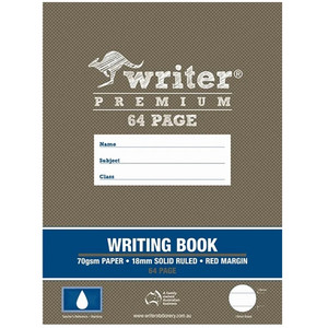 WRITER EB6650 PREMIUM WRITING BOOK 64PG 18MM SOLID RULED