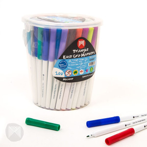 TRIANGLE EASY GRIP MARKERS PACK 100 (4X25 COLOURS)