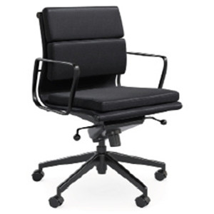 Milano Executive Office Chair Mid Back, All Black