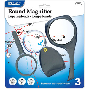 BAZIC HANDHELD MAGNIFIER 10CM ROUND 2X MAGNIFICATION