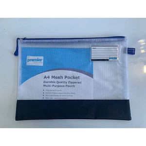 Premier A4 Mesh Zipper Pouch with Note Card Holder