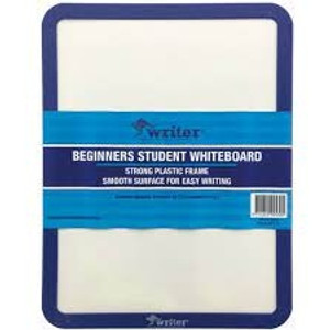 Writer Everyday Student Whiteboard Double Sided 360x280mm 1 Side Magnetic 1 Side Whiteboard Only with Blue plastic frame, 1 x Black Marker & Holder, Blue Dog Bone Eraser