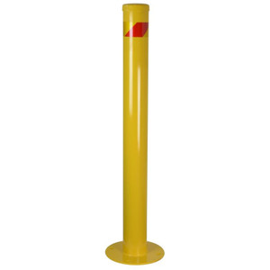 Surface Mounted Steel Bollard 90mm Diameter x 900mm High Saftey Yellow