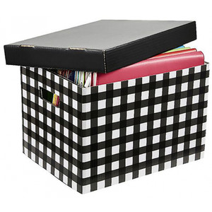 MARBIG ARCHIVE BOX PATTERNED BLACK TARTAN