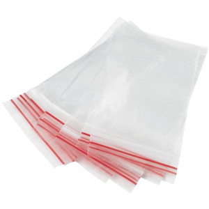 MAGIC SEAL BAGS RED STRIPE 38mm x 50mm (1 1/2 X 2 X .0016") 40um Carton of 1000