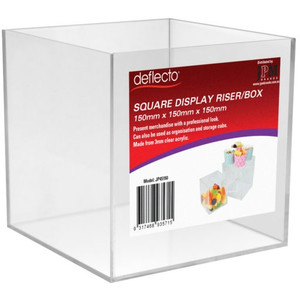 Deflecto Square Display Box 150mm (W) x 150mm (H) x 150mm (D) Clear (Each)