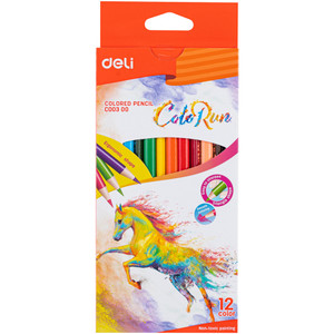 Deli Tri-Grip Coloured Pencils Pack of 12
