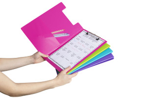 MARBIG CLIPFOLDER SUMMER Colour A4 PVC Assorted Colours Pack of 12