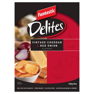 FANTASTIC DELITES VINTAGE CHEDDAR & RED ONION 100GM