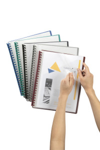MARBIG REFILLABLE DISPLAY BOOK Clearfront A4 20 Pocket Assorted (Pack of 12)