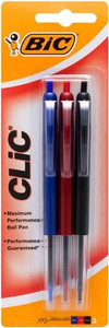 BIC CLIC PEN VALUE ASSORTED BLISTER PACK 3PK