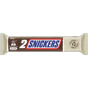 SNICKERS BAR 2 PACK 64GM