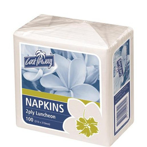 CAST AWAY NAPKIN 2PLY LUNCHEON WHITE (CA-NAPL2PW) 100S
