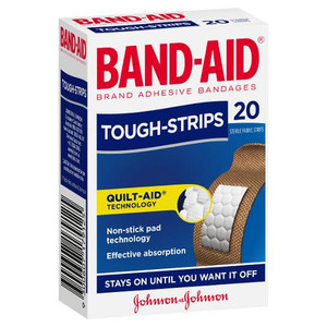 BANDAID TOUGH STRIPS REGULAR 20S