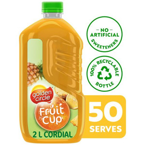 GOLDEN CIRCLE FRUIT CUP CRUSH CORDIAL 2L