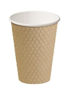 CAST AWAY CUP DIMPLE PAPER HOT CUPS BROWN (CA-DMPL12-BRN) 355ML