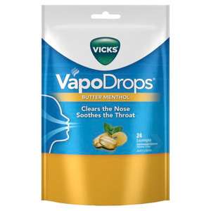 VICKS VAPODROPS BUTTER MENTHOLS 24S