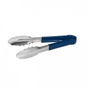 TRENTON STAINLESS STEEL TONGS WITH BLUE RUBBER HANDLE 230MM