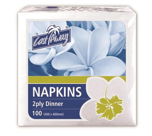 CAST AWAY NAPKIN 2PLY DINNER WHITE (CA-NAPD2PW) 100S